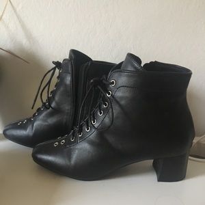 black lace up boots